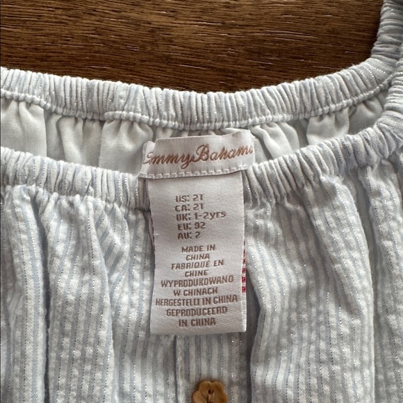 Tommy Bahama Light Blue Striped Baby Dress - Picture 3 of 3